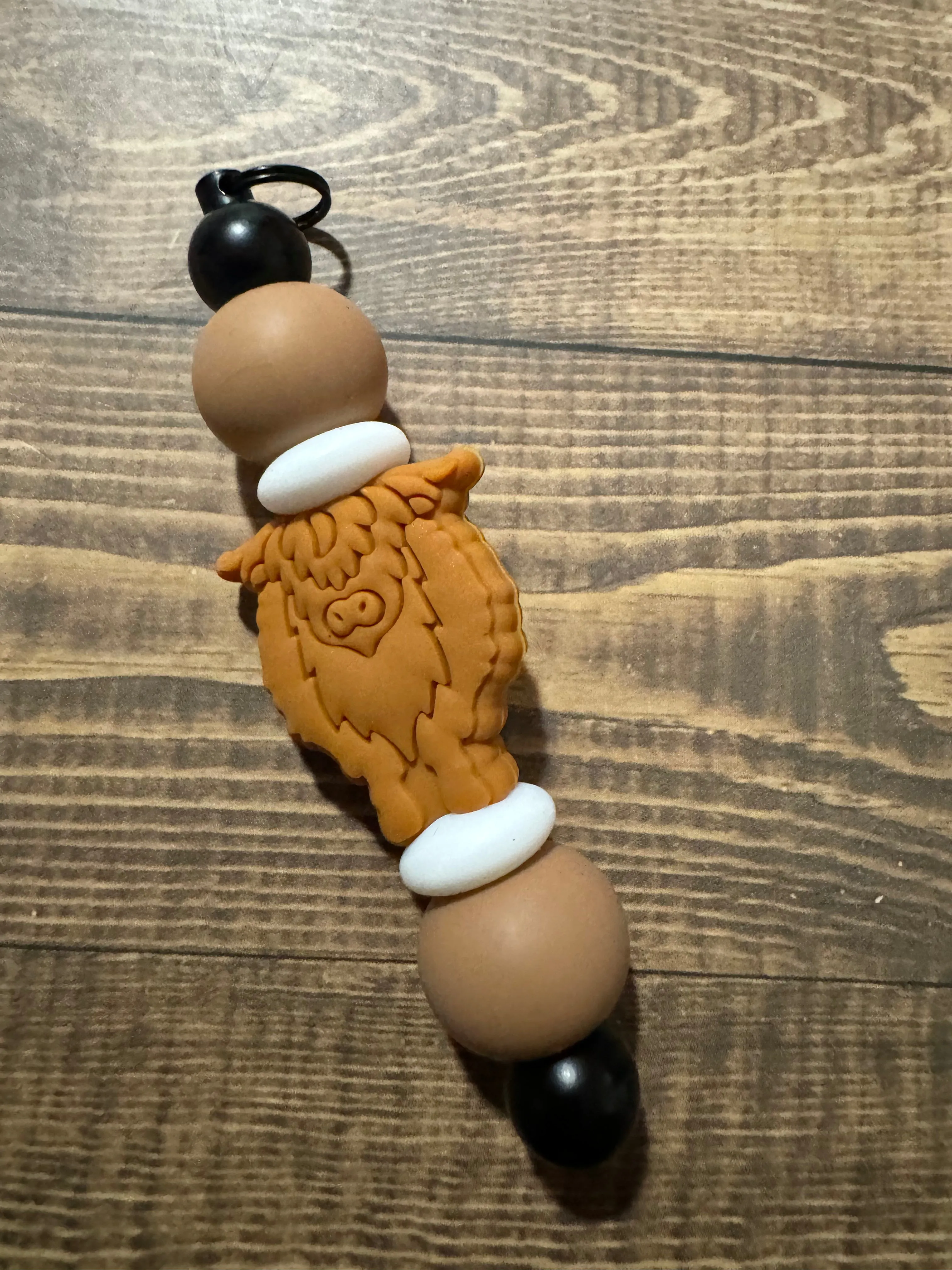 Highland cow key ring