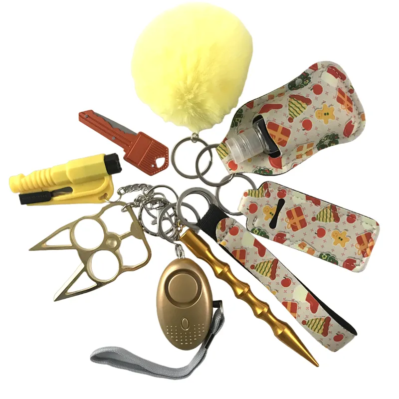 Holiday Edition Defensive Weapons 10-Piece Self Defense Keychain Set