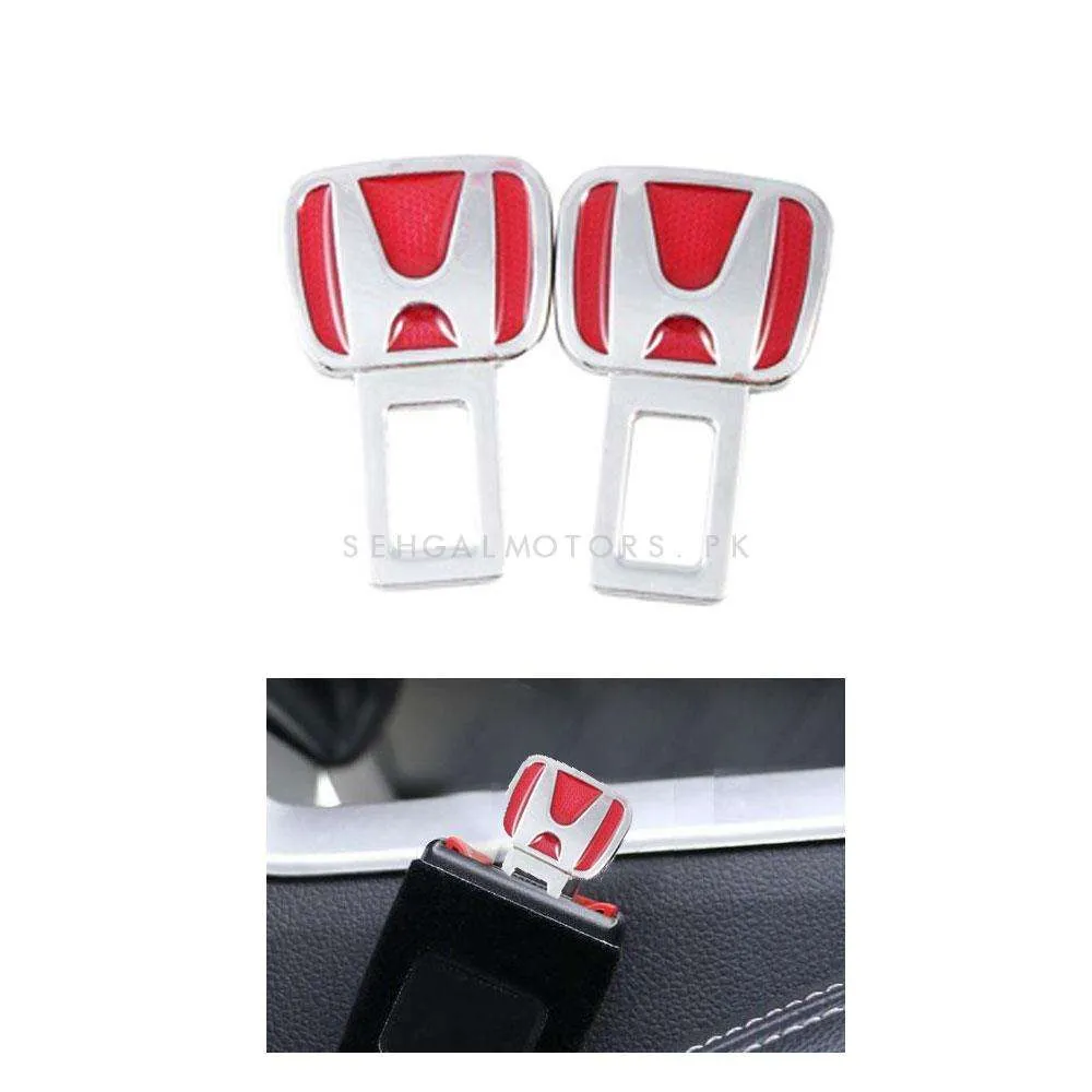 Honda Logo Seat Belt Clip - Red - Car Safety Belt Buckle Alarm Canceler Stopper