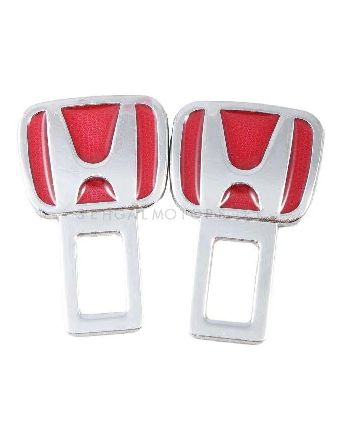 Honda Logo Seat Belt Clip - Red - Car Safety Belt Buckle Alarm Canceler Stopper
