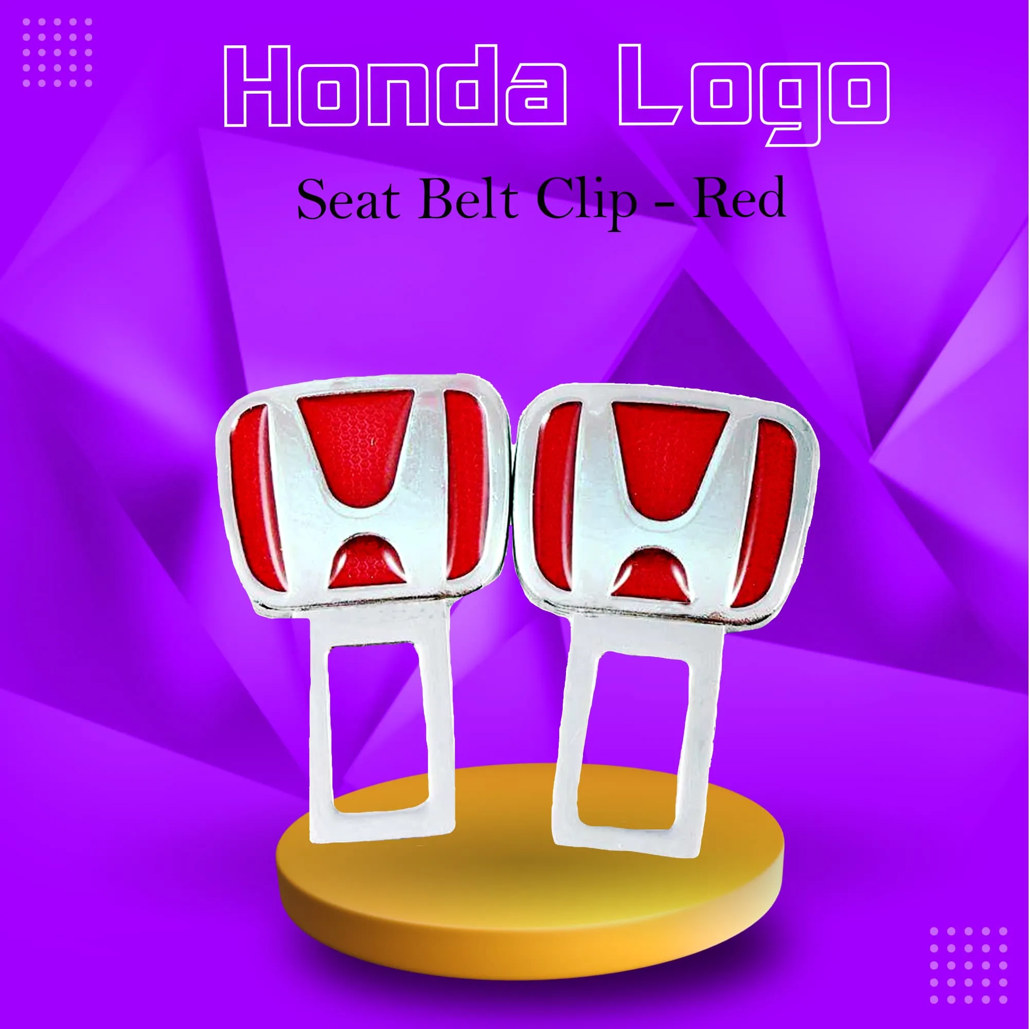 Honda Logo Seat Belt Clip - Red - Car Safety Belt Buckle Alarm Canceler Stopper