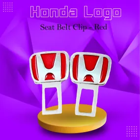 Honda Logo Seat Belt Clip - Red - Car Safety Belt Buckle Alarm Canceler Stopper