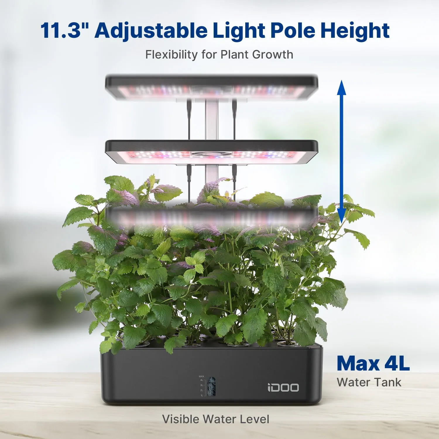 iDOO WiFi 12 Pods Hydroponics Growing System, Smart Indoor Grow System Kit with APP Control