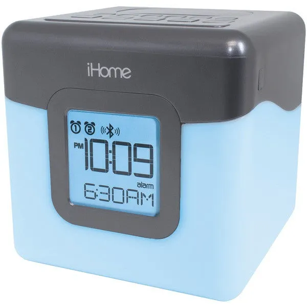IHOME iBT28GC Bluetooth(R) Color-Changing Dual Alarm Clock FM Radio with USB