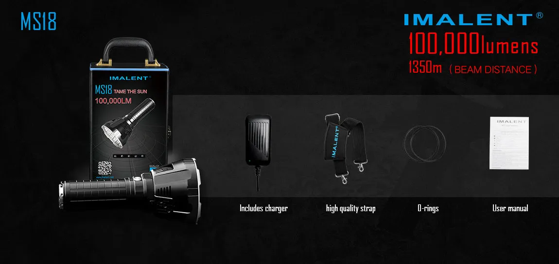 Imalent MS 18 | 100,000 Lumen POWERHOUSE | Cooling Fan | Li-ion