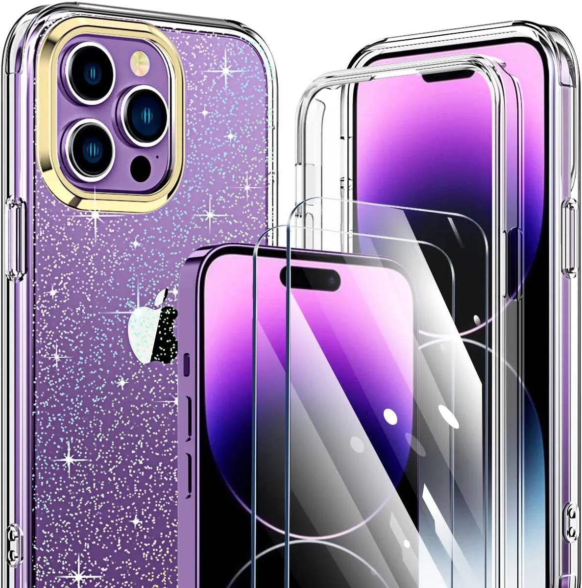 iPhone 14 Pro Case Slim Shockproof  Body Protective Case Dazzling Glitters