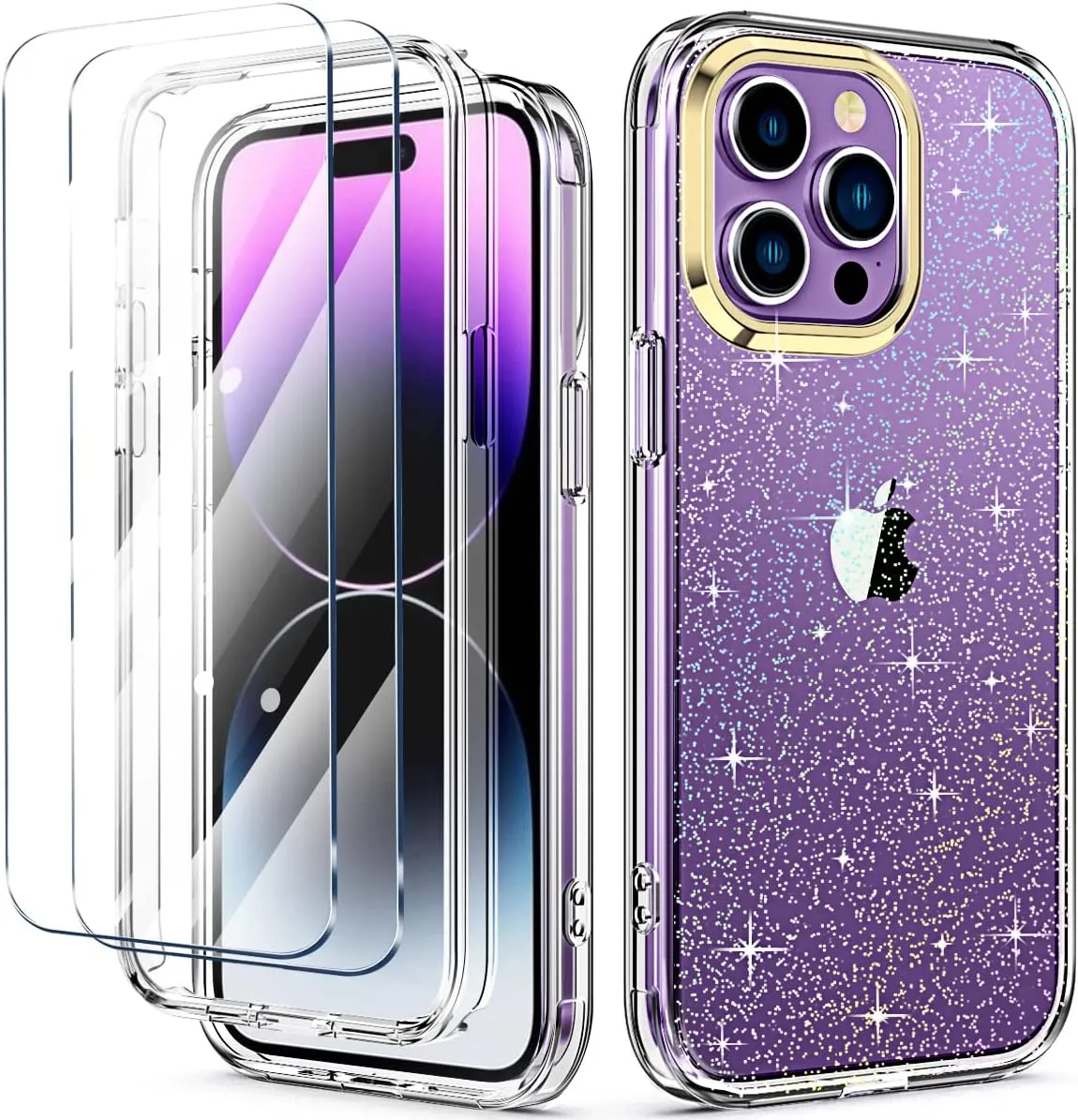 iPhone 14 Pro Case Slim Shockproof  Body Protective Case Dazzling Glitters