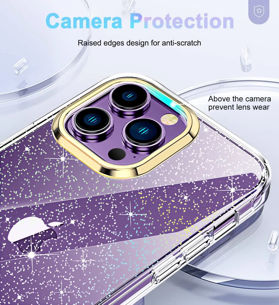 iPhone 14 Pro Case Slim Shockproof  Body Protective Case Dazzling Glitters