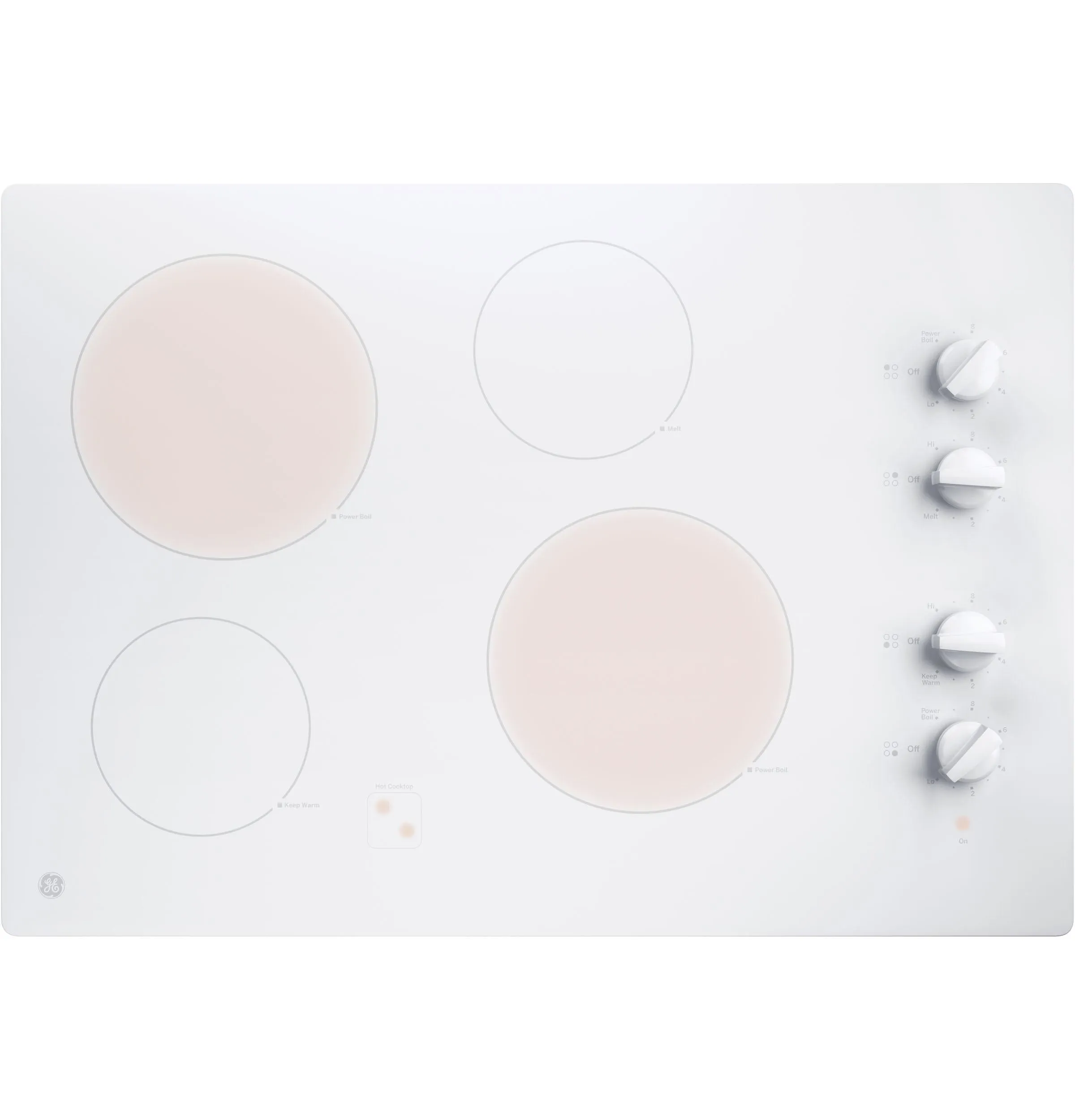 JP3030TWWW GE® 30" Built-In Knob Control Electric Cooktop