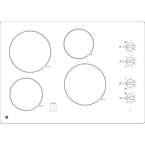 JP3030TWWW GE® 30" Built-In Knob Control Electric Cooktop