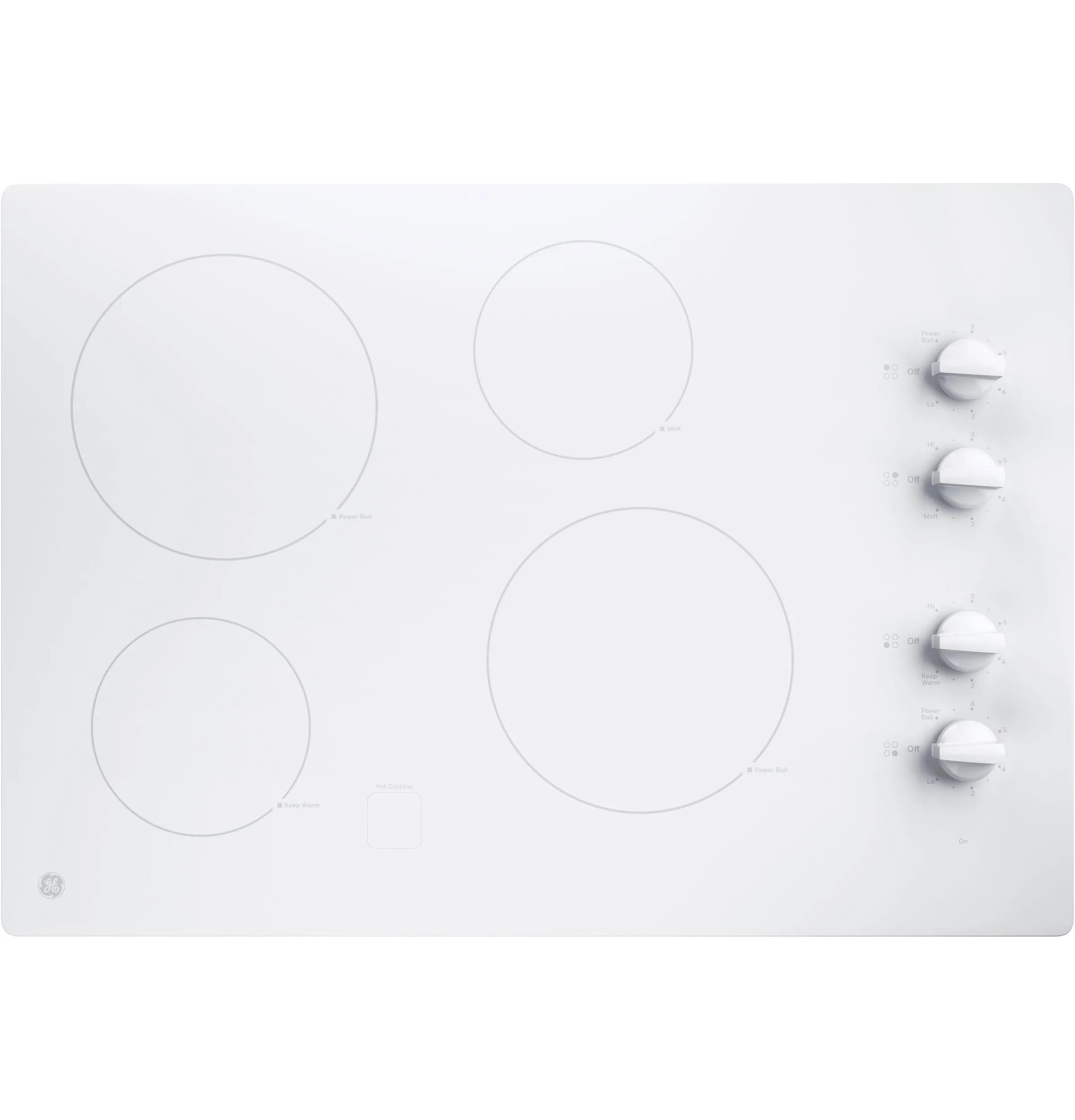 JP3030TWWW GE® 30" Built-In Knob Control Electric Cooktop