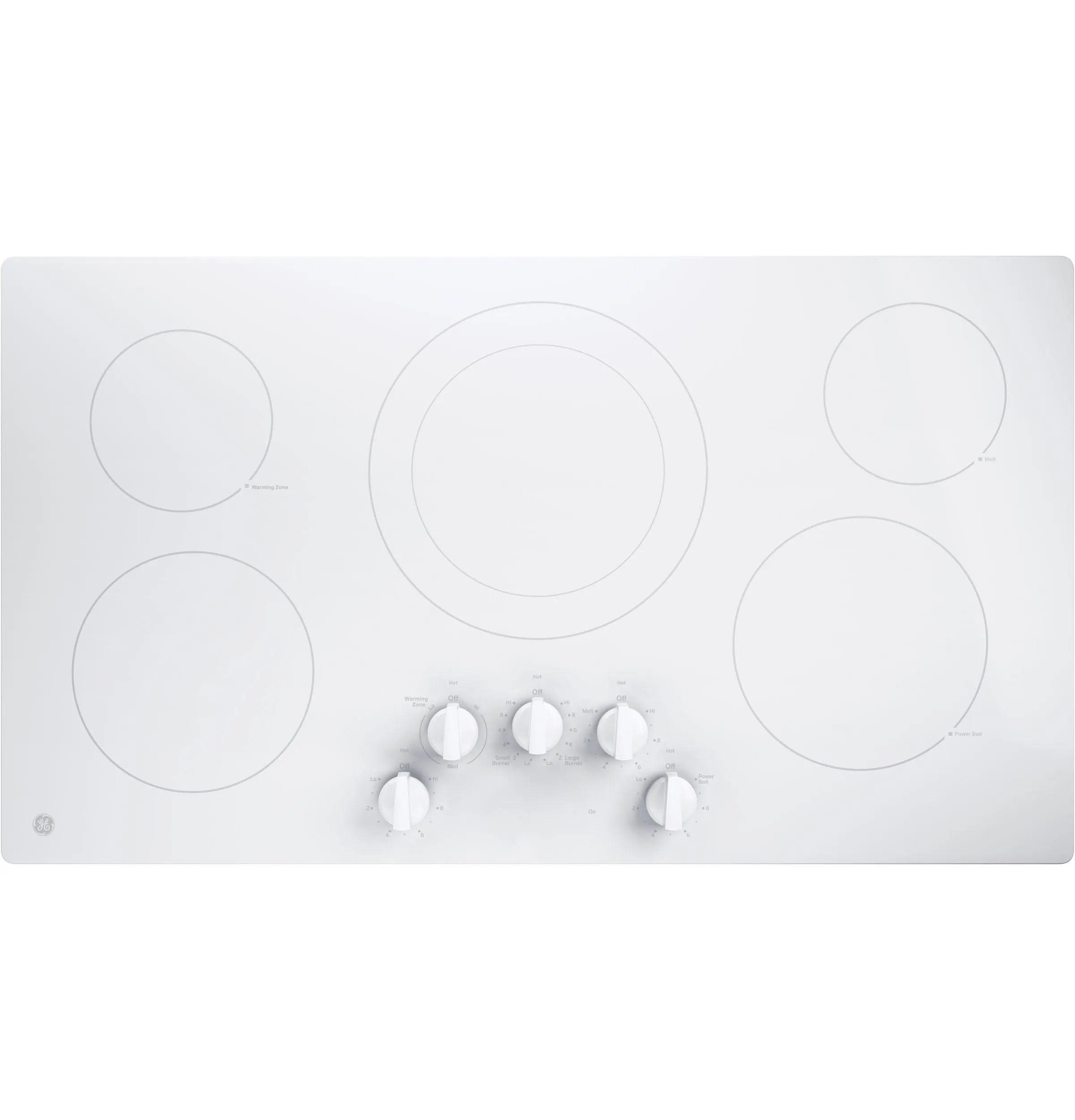 JP3036TLWW GE® 36" Built-In Knob Control Electric Cooktop
