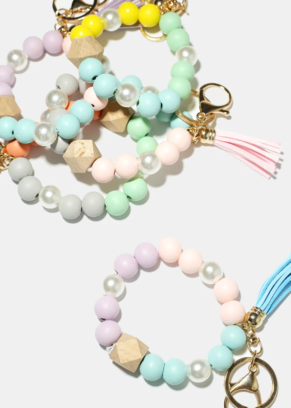 Keyring Bracelet with Pearls