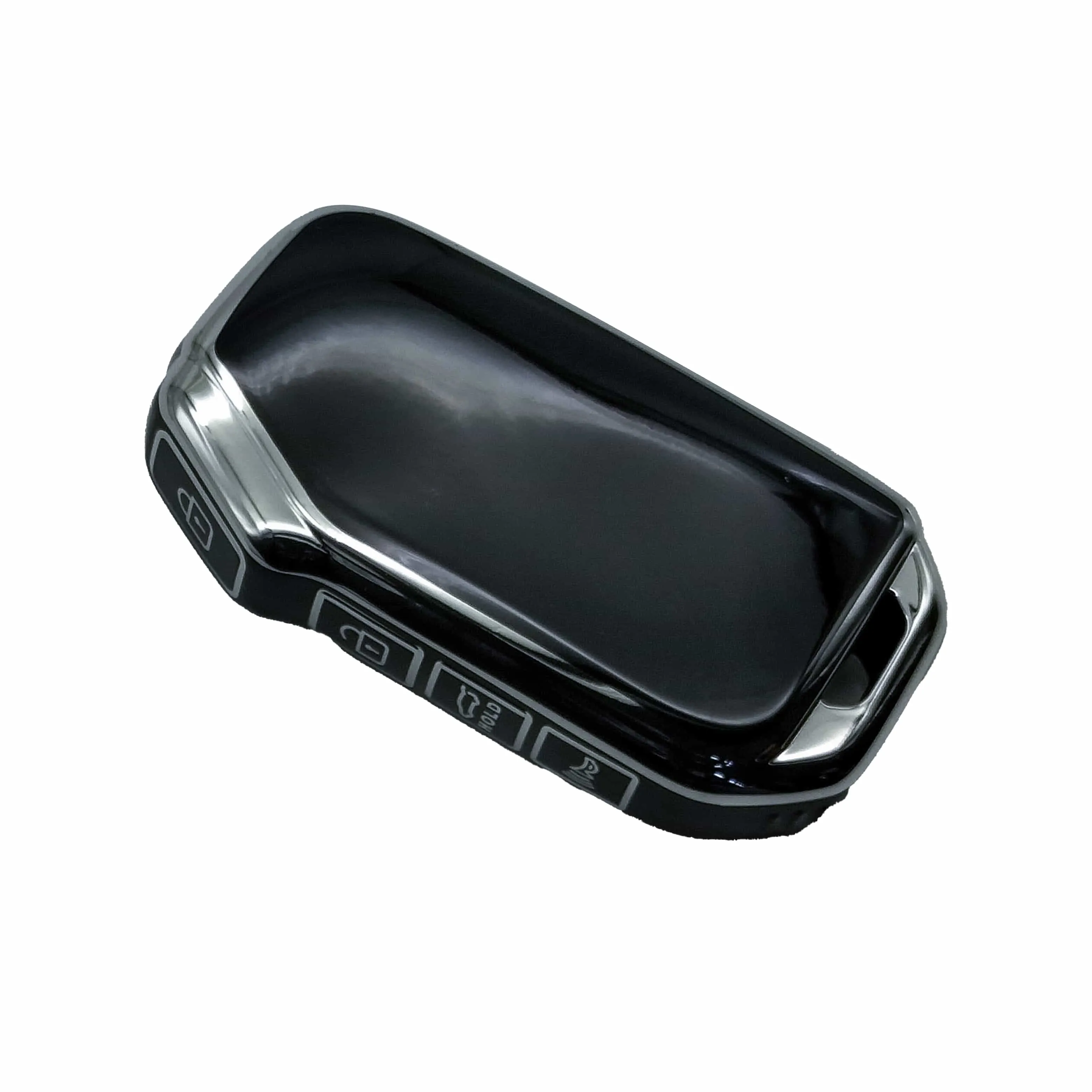 KIA Alpha Jack Knife TPU Plastic Protection Key Cover Black With Chrome 4 Buttons - Model 2021-2022