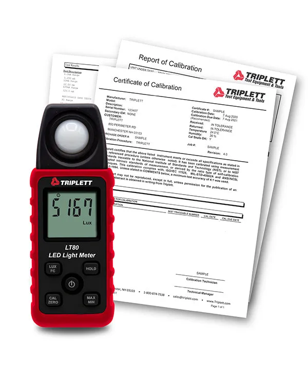 LED Light Meter : Measures Light Intensity 400K LUX, Verify OSHA Safety Requirements - (LT80)