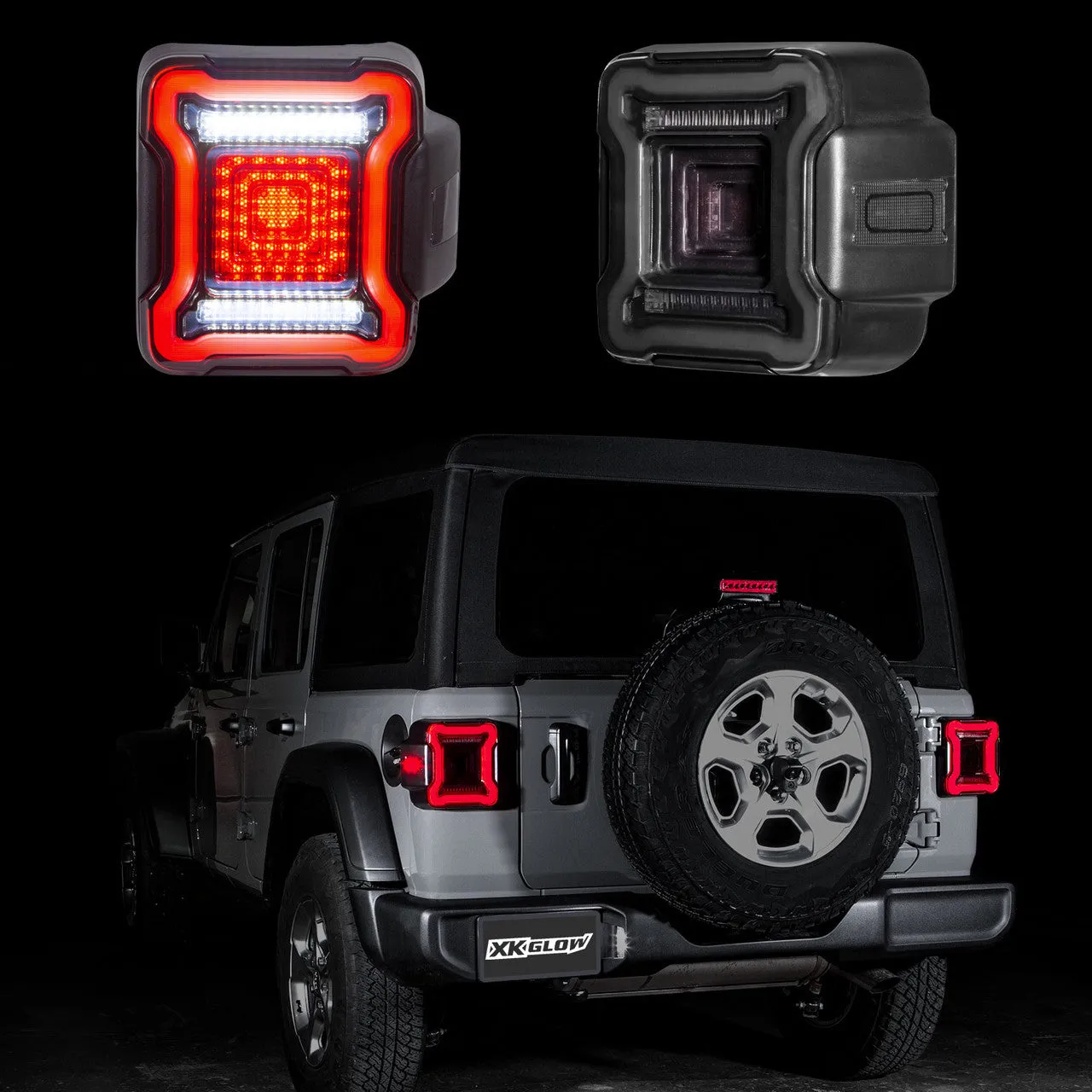 Led Smoked Lens Tail Light Kit - Jeep Wrangler JL w/ Brake Turn Reverse