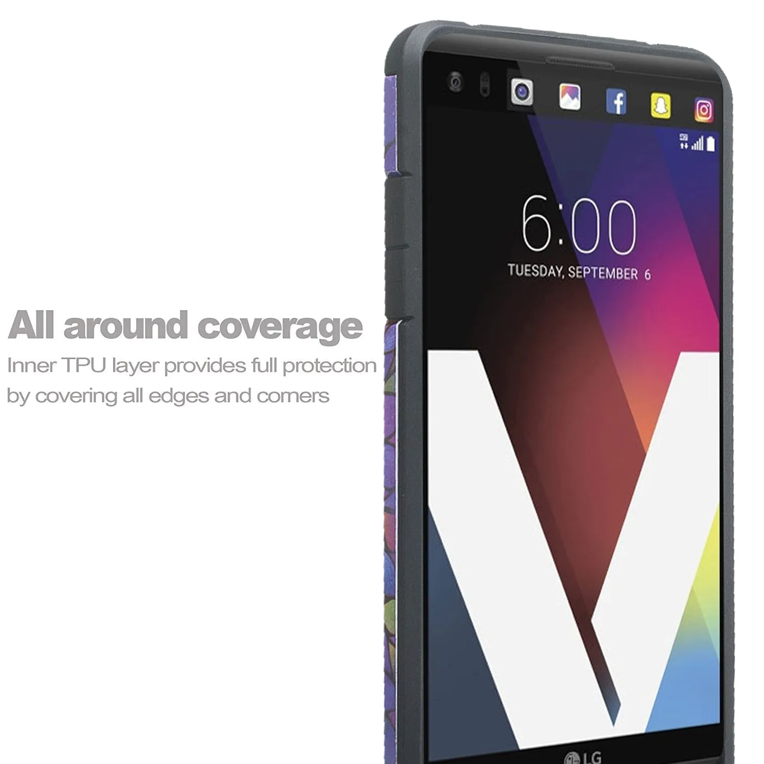 LG V20 Case, Slim Dual Layer Protective Armor Hybrid Case for LG V20 - Rainbow Flower