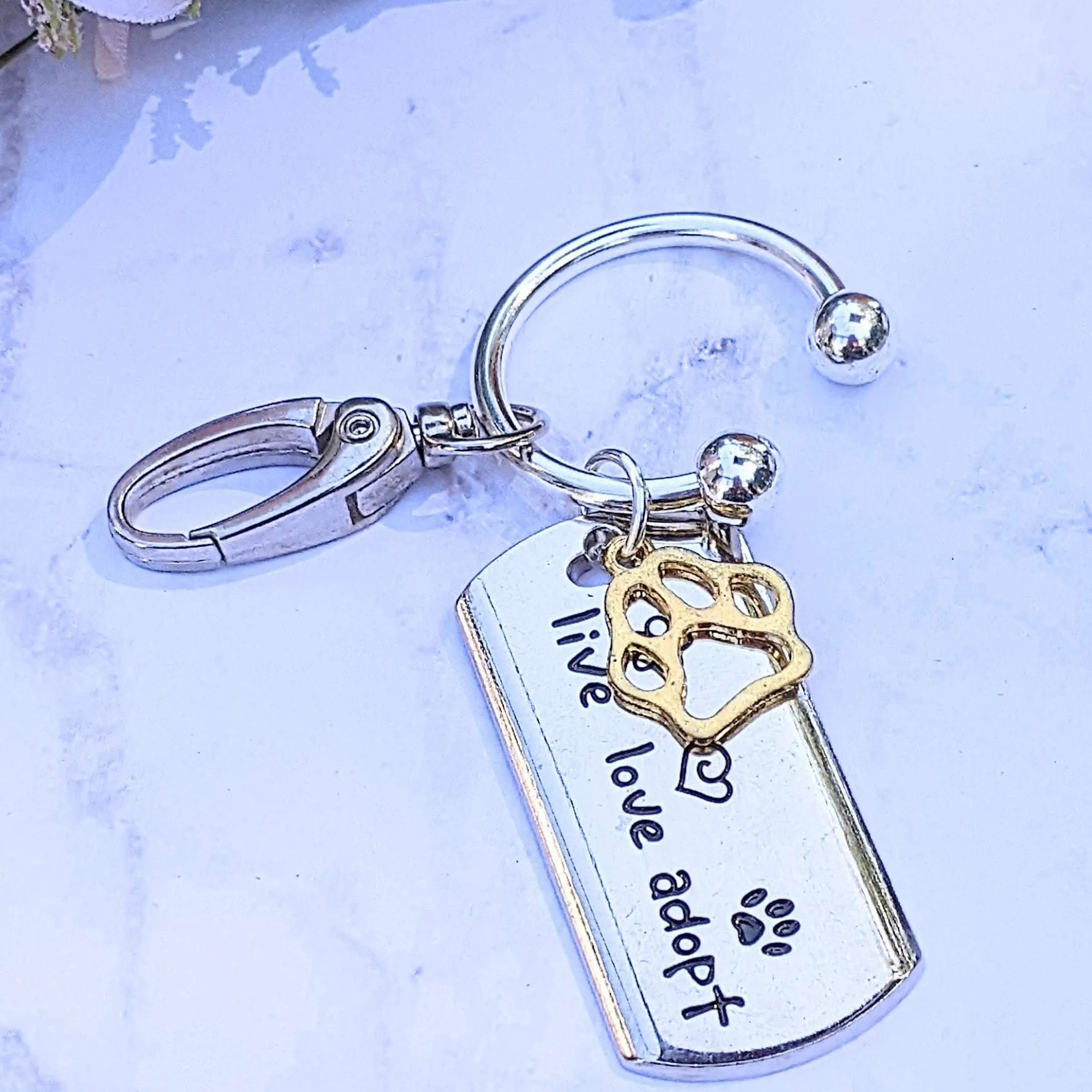 Live Love Adopt Keychain/Purse Clip