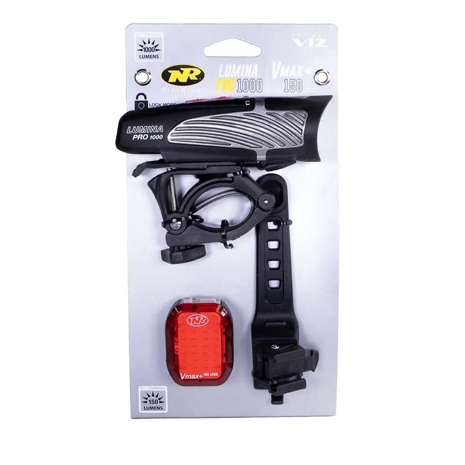 Lumina™ Pro 1000 and Vmax ™ 150 Bike Light Set Combo