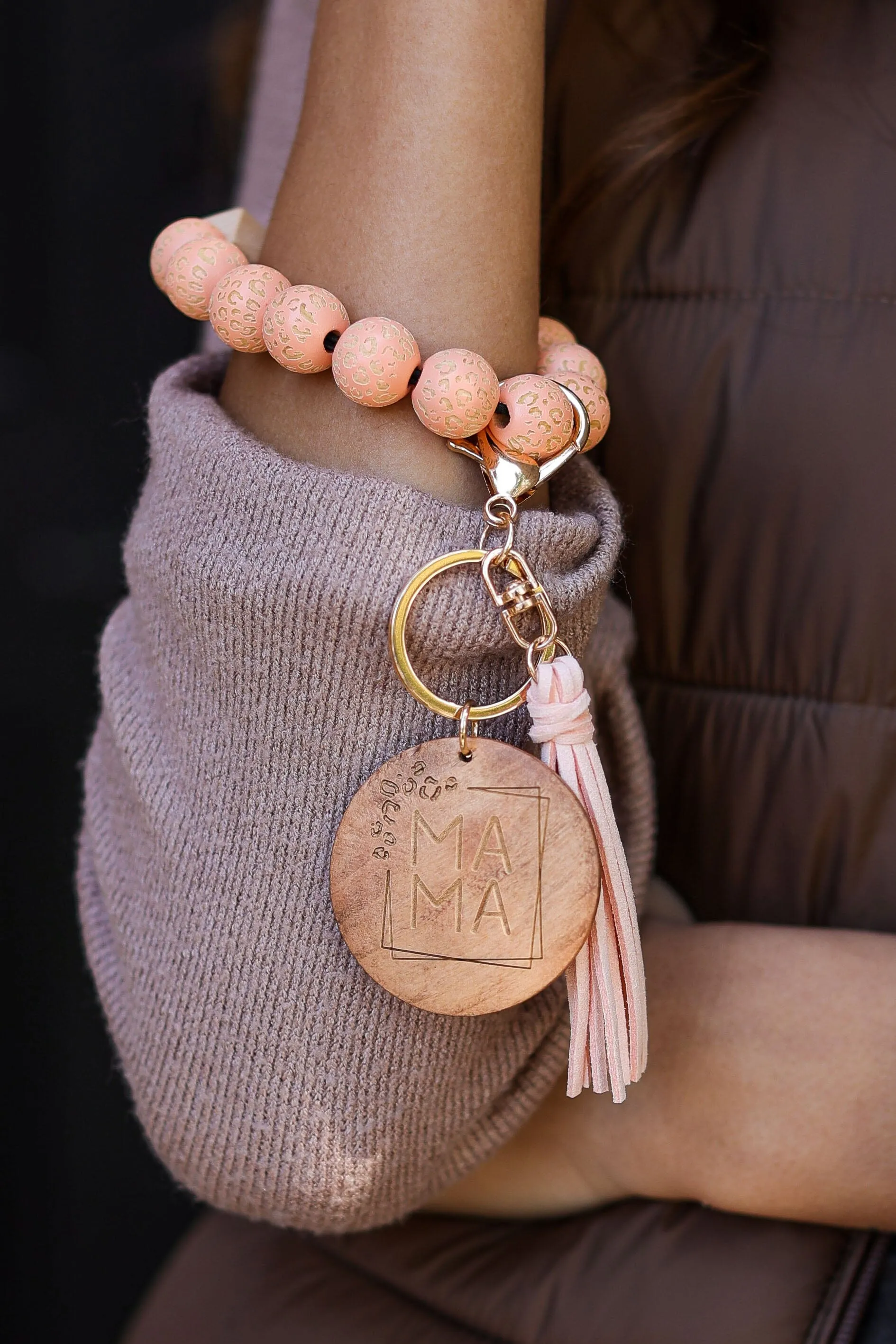 Mama PENDANT Beaded Tassel Keychain