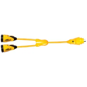 MARINCO 12998449 EEL Y Adapter, 30A 125V Male to 2-30A 125V Females