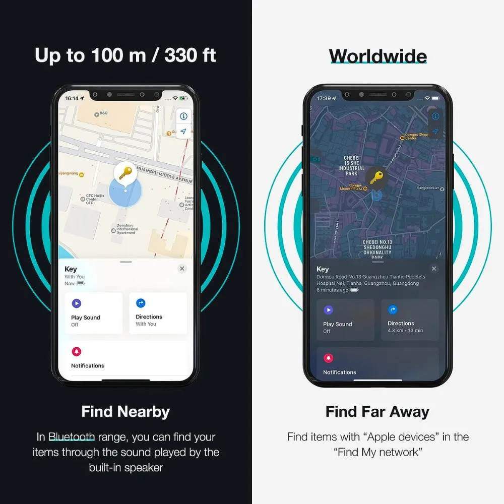 MFI Certified Smart Bluetooth Tracker Works with Apple Find My (iOS only)