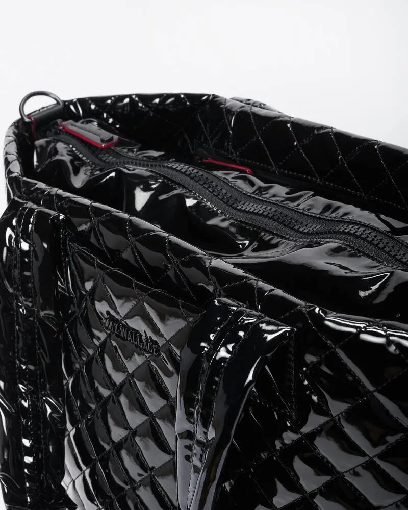 MZ Wallace Large Metro Tote Deluxe Black Lacquer