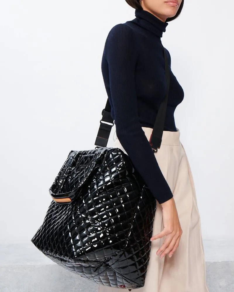 MZ Wallace Large Metro Tote Deluxe Black Lacquer