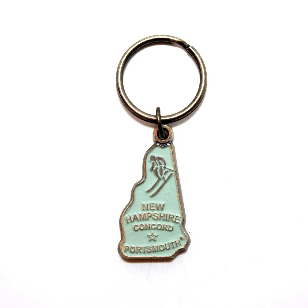 New Hampshire Key Chain - High Quality Thick Metal State Key Ring