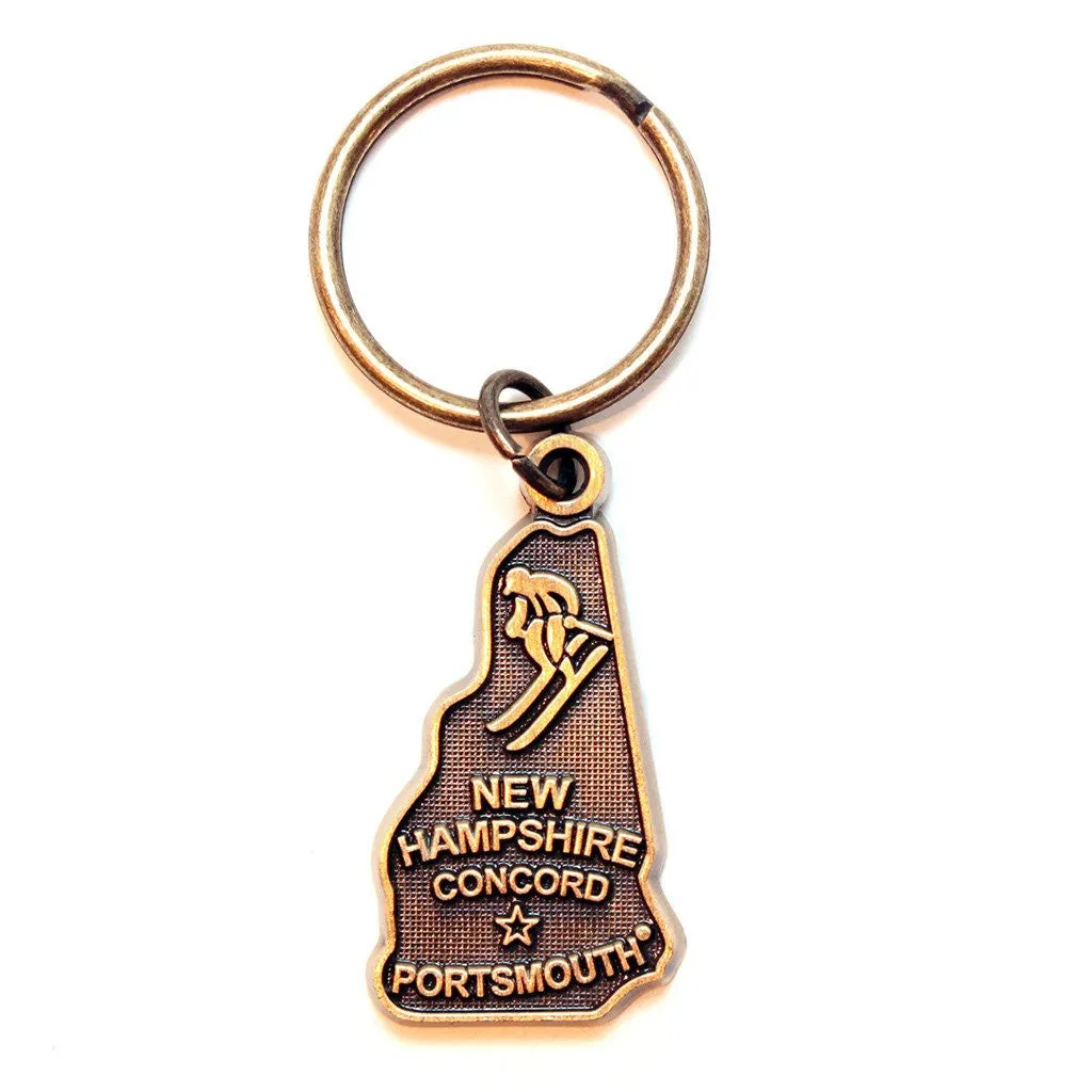 New Hampshire Key Chain - High Quality Thick Metal State Key Ring