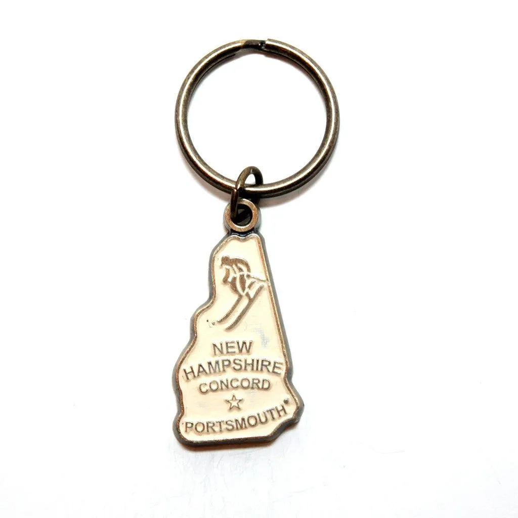 New Hampshire Key Chain - High Quality Thick Metal State Key Ring