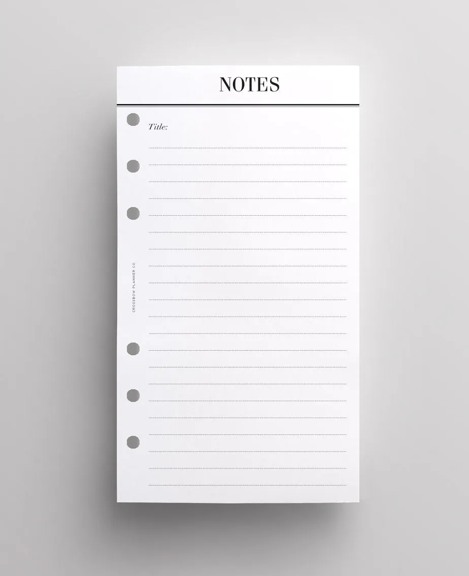 Notes Refill: Personal Planner Inserts