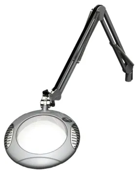 OC White 62300-4-S Green-Lite&trade; LED Magnifier with 7.5" Round, 4 Diopter Lens & Screw Base, Silver