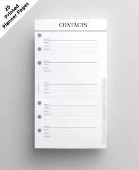 Personal Contacts Planner Pages