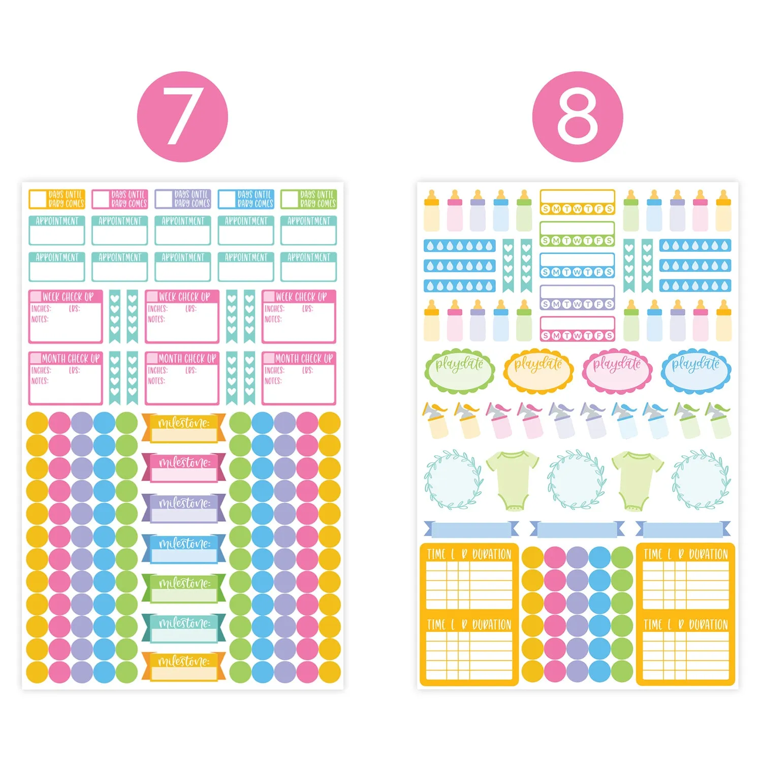 Planner Sticker Pack, Pregnancy & Baby's First Year
