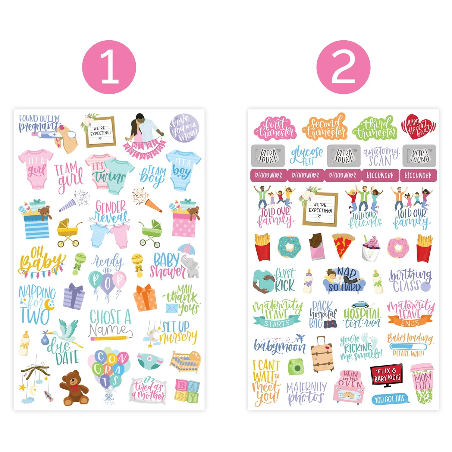 Planner Sticker Pack, Pregnancy & Baby's First Year