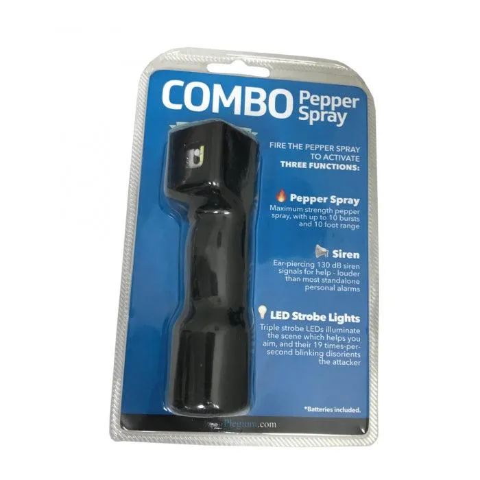 Plegium Combo (3 in 1) Pepper Spray Black Link to Smart Phone