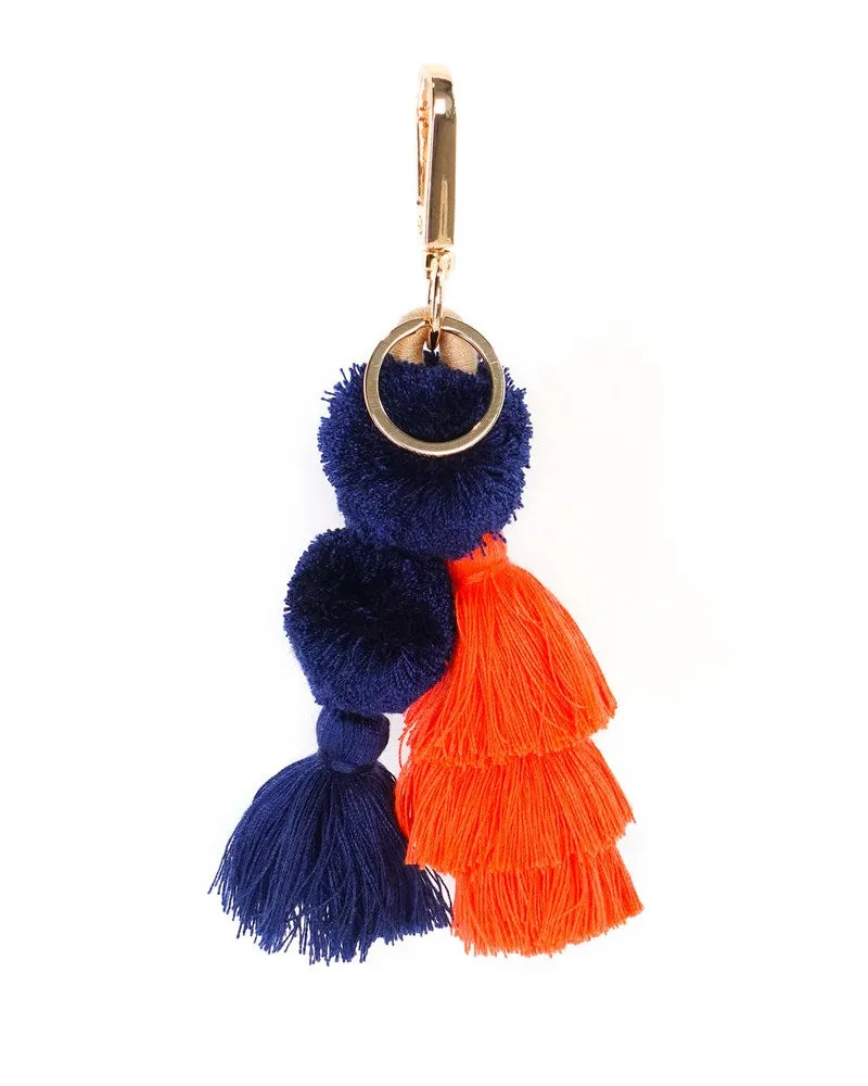 Pom Pom Navy & Coral