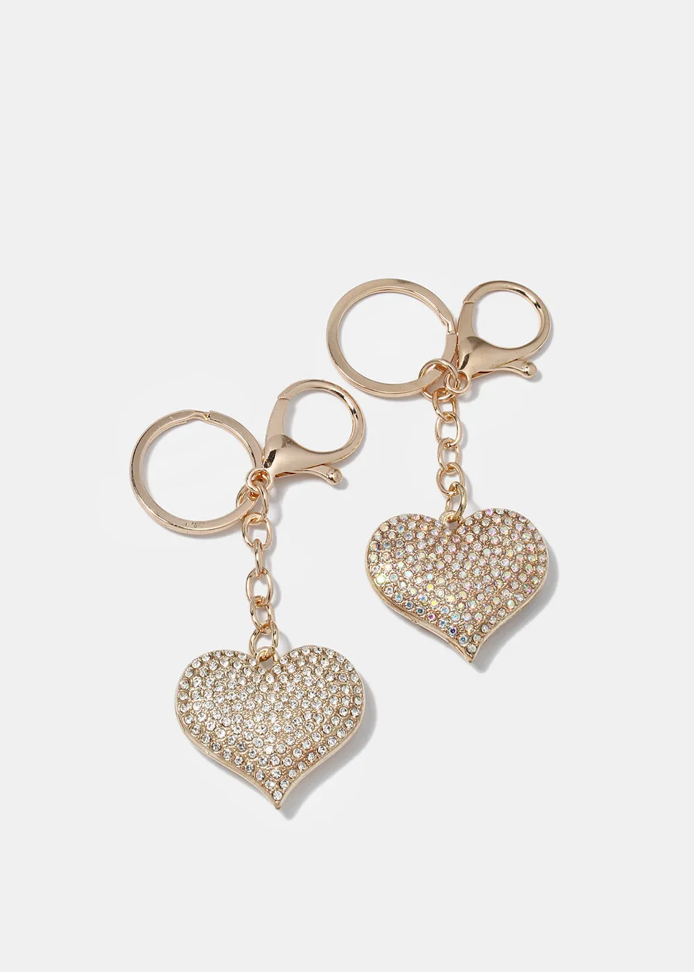 Rhinestone Heart Keychain