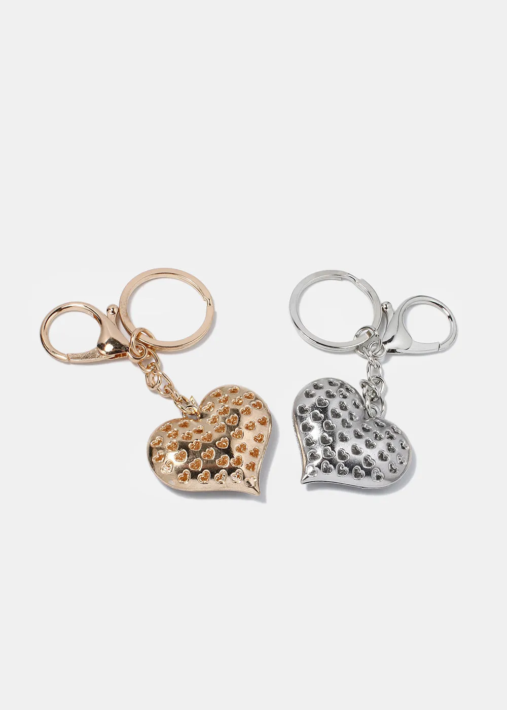 Rhinestone Heart Keychain