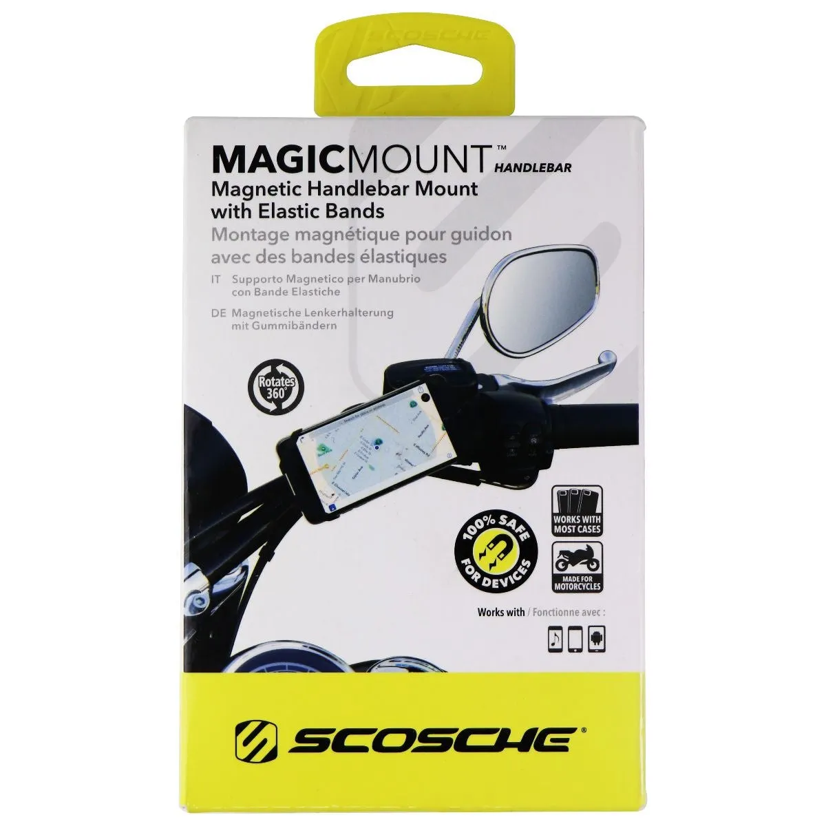Scosche MagicMount Magnetic Bike Phone Mount with Elastic Bands - Black