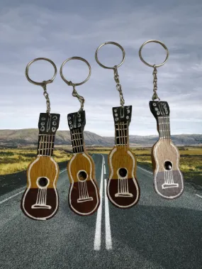 Set of 4 Peru Guitar Keychains