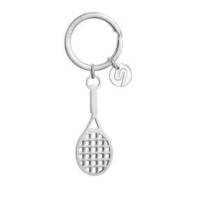 Silver Tennis Keychain