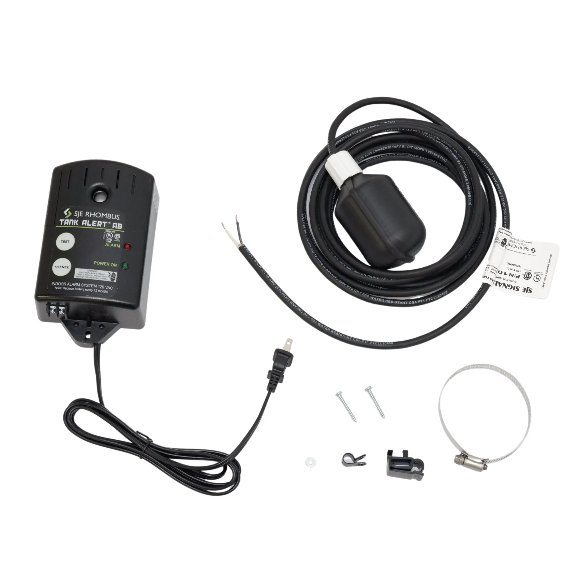 SJE Rhombus Tank Alert® AB High & Low Liquid Level Alarm System | Dual Alert, NEMA 1 Indoor Enclosure, UL/CSA Certified, Battery Backup, 5-Yr Warranty