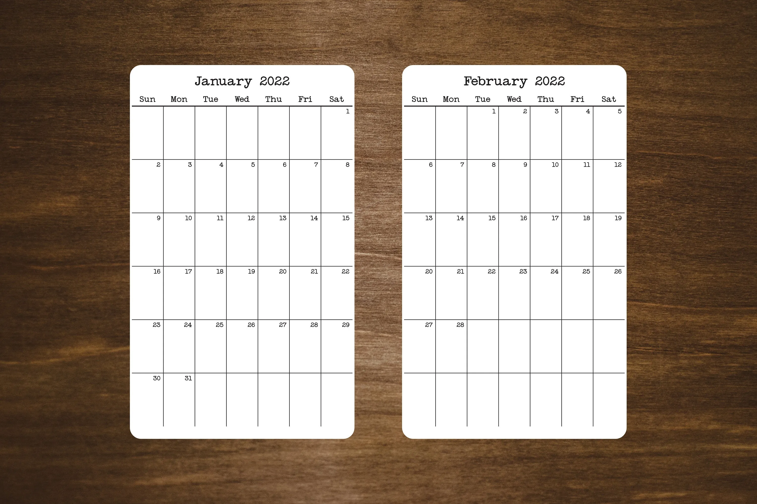 Small Calendar Stickers for Planners and Journals 2023, 2024, & 2025 | Start On Any Month  | Monthly Sticker, Die Cut, Matte Finish, 3" x 5"