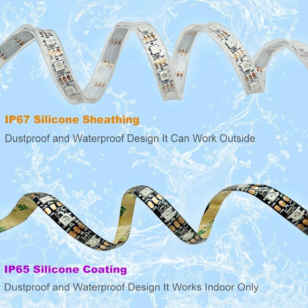 Smart LED Pixel Strip Light: Customizable 5m Roll, Intelligent Lighting!