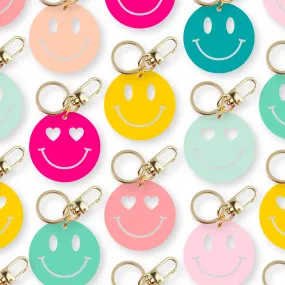 Smiley Face Keychain: Standard Smiley Face / Turquoise