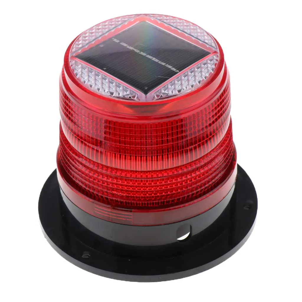 Solar Magnetic Led Strobe Warning Safety Flashing Light-Red