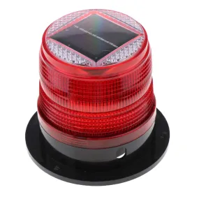 Solar Magnetic Led Strobe Warning Safety Flashing Light-Red