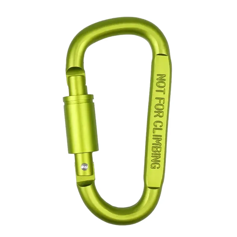 Spring-Loaded Carabiner with Twist-Locking Gate Keychain Holder